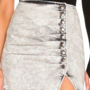 Retrofete Womens XS Willa Denim Mini Skirt Gray Stone FW20-3391 Made Italy NWT